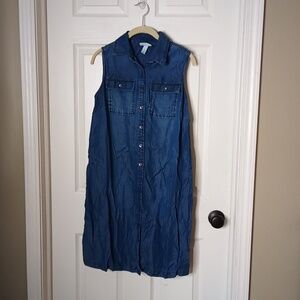 Liz Lang for Target Light Weight Denim Maternity Shirt Dress Sz XS